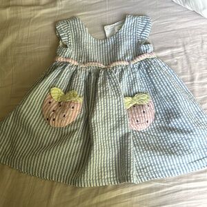 Girly strawberry striped dress